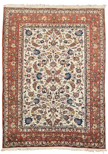 Vintage Floral Isfahan Persian Wool Area Rug 8x11