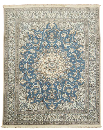 Blue Vintage Nain Persian Wool Rug 7x9