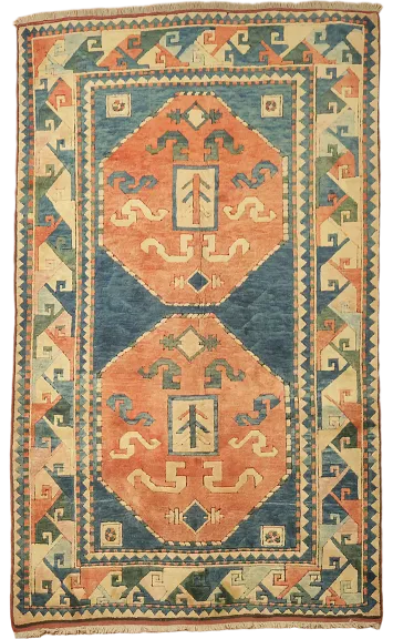 Anatolian Turkish Tribal Wool Rug 5x8
