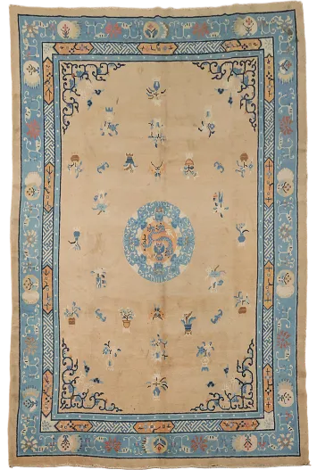 Antique Wool Art Deco Chinese Area Rug 8x11