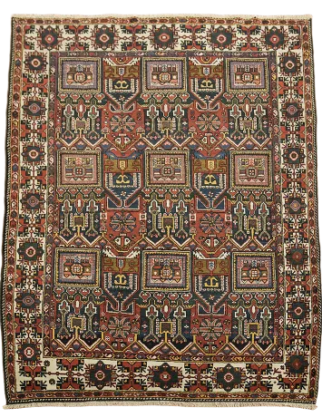 Vintage Vegetable Dye Wool Bakhtiari Persian Rug 5x7
