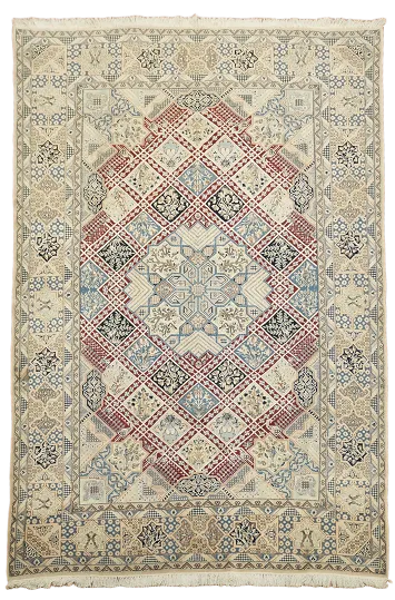 Fine Vegetable Dye Nain Toodeshk Wool Persian Area Rug 7x11