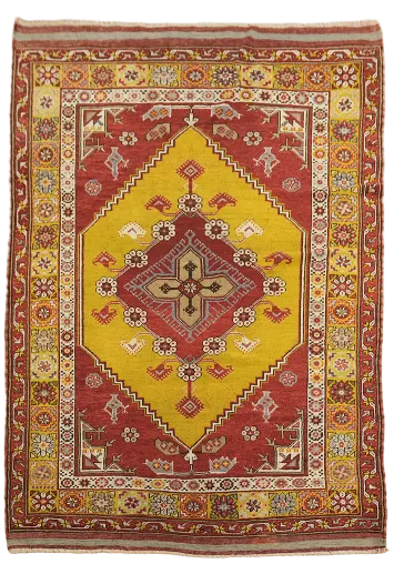 Antique Collectible Wool Anatolian Oriental Rug 4x6
