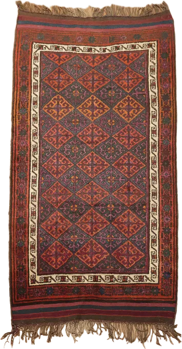 Tribal Vintage Balouch Persian Rug 4x7