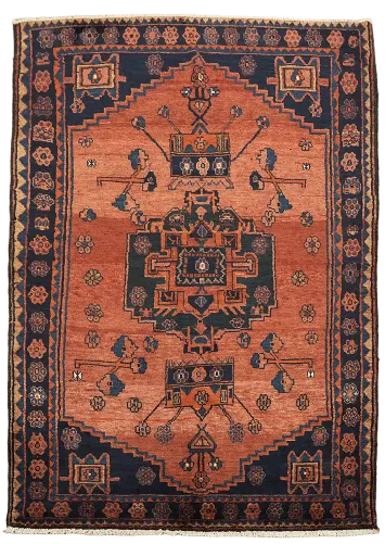 Vintage Wool Lori Persian Geometric Rug 5x7