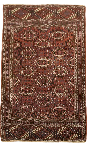 Vintage Geometric Wool Balouch Persian Rug 4x7