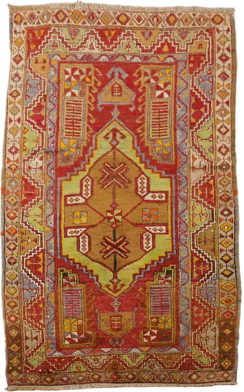 Vintage Tribal Anatolian Turkish Wool Rug 4x6