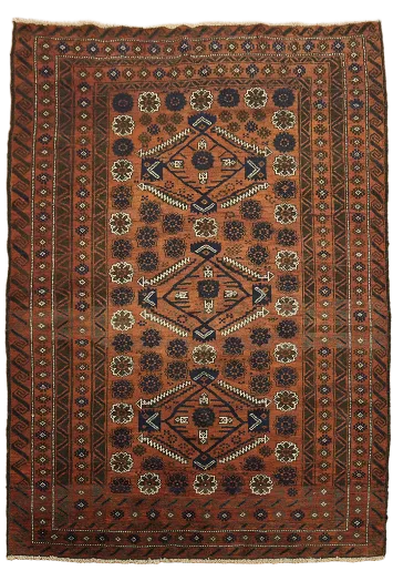 Vintage Wool Balouch Persian Rug 5x7