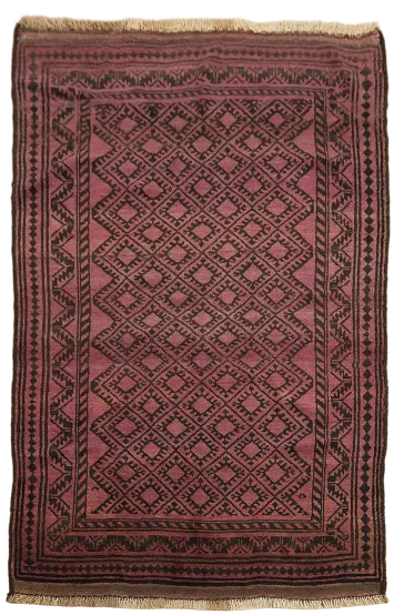 Tribal Vintage Balouch Persian Wool Rug 4x7