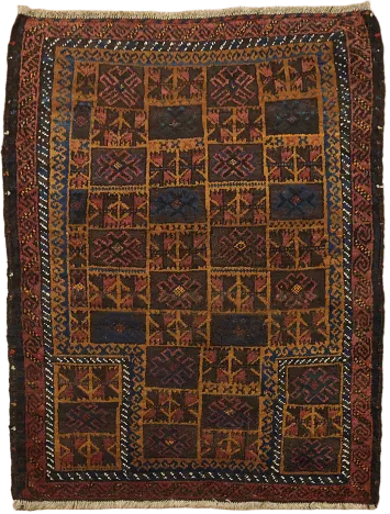 Antique Balouch Persian Tribal Wool Rug 3x4