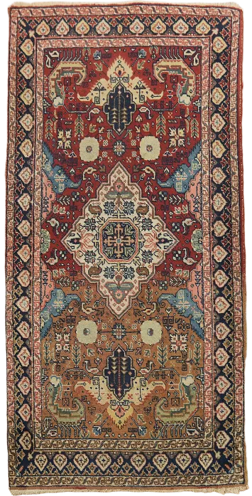 Vintage Wool Zanjan Persian Rug 3x5