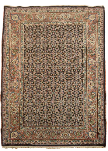 Blue Antique Sultanabad Persian Wool Rug 5x7