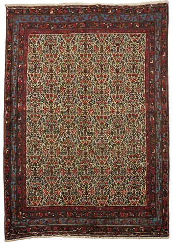 Antique Bakhtiari Persian Wool Rug 5x6