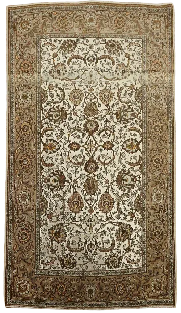 Silk & Wool Vintage Antique Tabriz Persian Rug 4x7