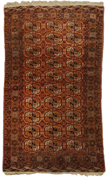 Vintage Turkoman Persian Wool Rug 4x6