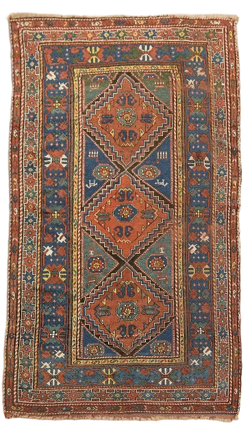 Pre-1900 Antique Qashqai Persian Wool Rug 4x8