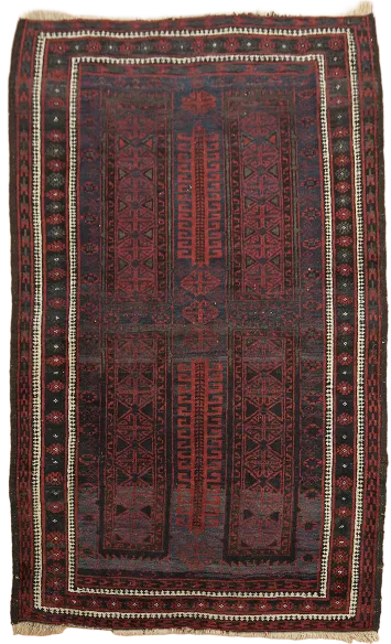 Vintage Wool Tribal Balouch Persian Rug 4x6