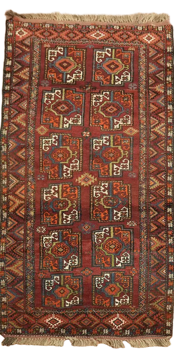 Wool Balouch Persian Vintage Rug 4x8