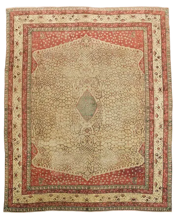 Pre-1900 Antique Agra Oriental Large Wool Rug 13x16 Museum Piece