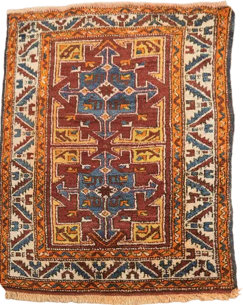 Vintage Tribal Geometric Wool Anatolian Turkish Rug 3x4