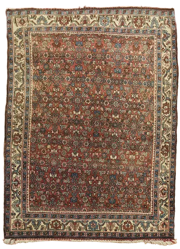 Vintage Tribal Bidjar Persian Wool Rug 4x5