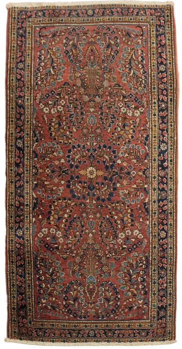 Vintage Tribal Wool Sarouk Persian Rug 3x5