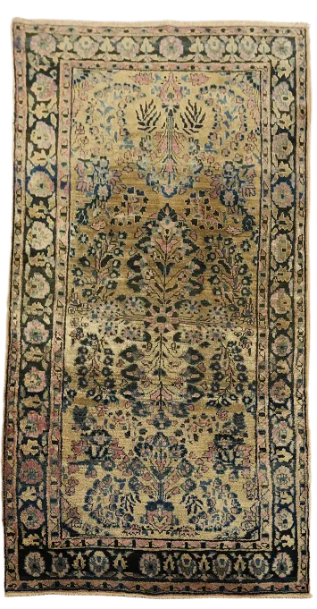 Antique Wool Sarouk Persian Runner Rug 2x5