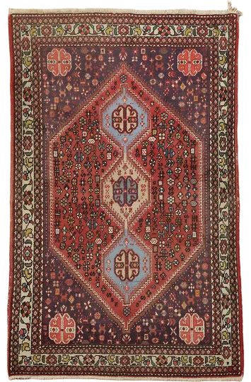 Vintage Wool Tribal Abadeh Persian Rug 3x5