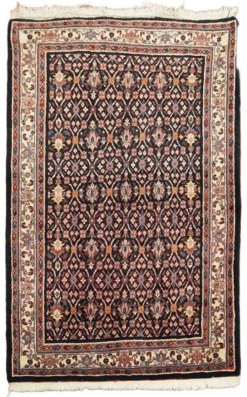 Blue Vintage Wool Bidjar Persian Rug 4x5