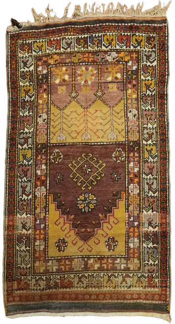 Vintage Tribal Wool Anatolian Turkish Rug 3x5