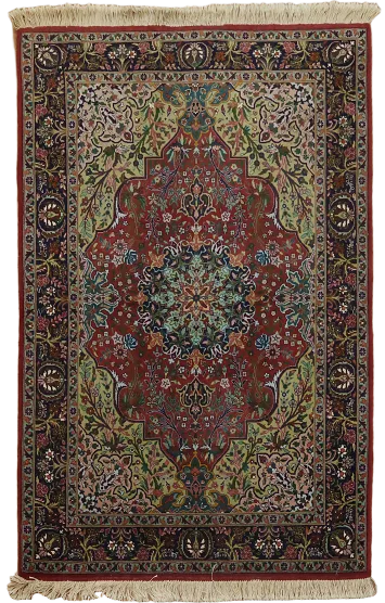 Fine Floral Wool Tabriz Persian Rug 3x5