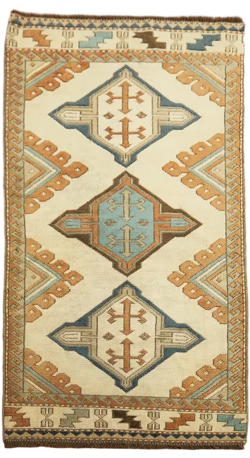 Wool Geometric Anatolian Turkish Rug 3x5