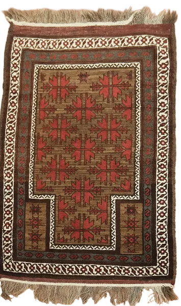 Vintage Tribal Wool Balouch Persian Rug 3x5
