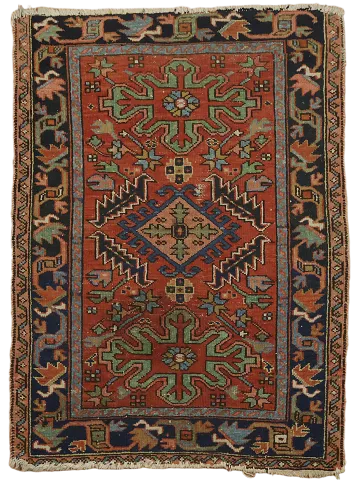 Antique Vegetable Dye Gharajeh Persian Wool Rug 3x4