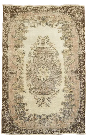 Distressed Vintage Anatolian Turkish Wool Rug 4x6