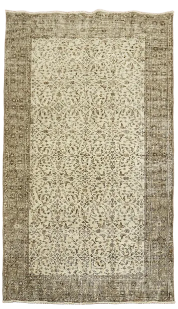 Vintage Anatolian Turkish Distressed Wool Rug 5x8