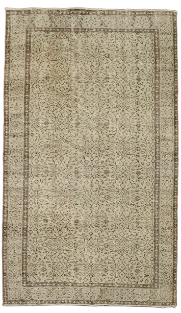 Vintage Distressed Anatolian Turkish Wool Rug 5x8