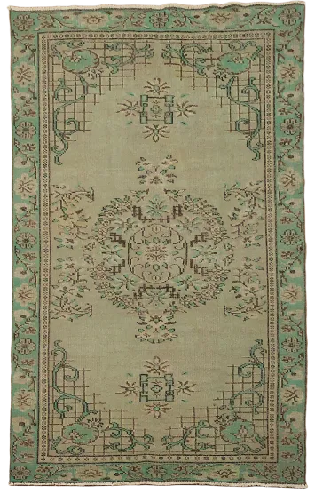 Distressed Vintage Anatolian Turkish Wool Rug 6x8