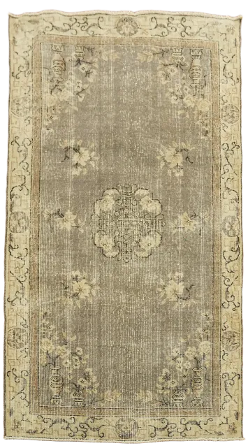 Vintage Wool Anatolian Turkish Rug 4x7