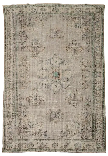 Vintage Distressed Anatolian Turkish Wool Area Rug 6x9