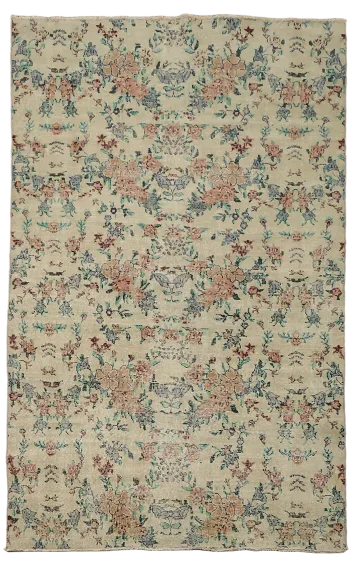 Vintage Distressed Anatolian Turkish Wool Rug 5x9