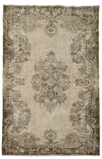 Vintage Anatolian Turkish Wool Area Rug 6x9