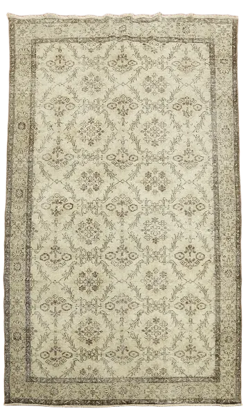 Distressed Vintage Anatolian Turkish Wool Area Rug 6x10