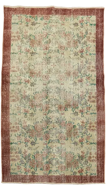 Vintage Anatolian Turkish Wool Rug 4x7