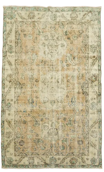 Vintage Anatolian Turkish Wool Area Rug 5x8