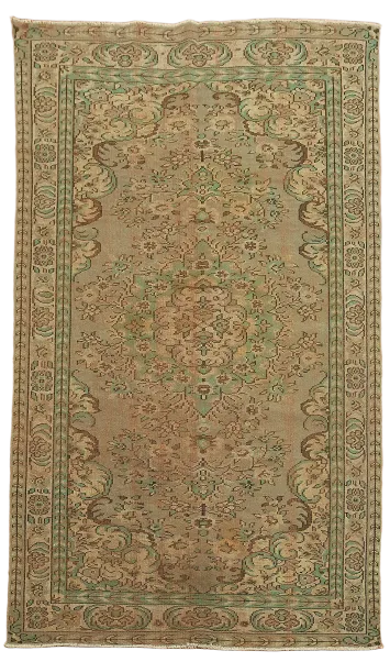 Distressed Vintage Anatolian Turkish Wool Area Rug 6x10