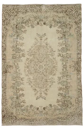 Distressed Vintage Anatolian Turkish Wool Area Rug 6x9