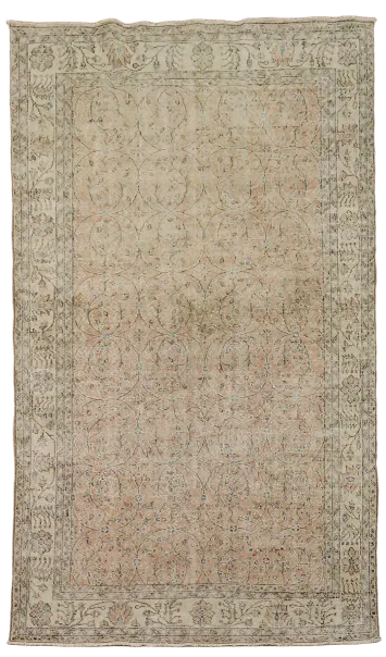 Vintage Distressed Anatolian Turkish Wool Area Rug 5x9