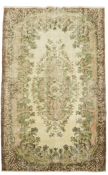 Distressed Vintage Anatolian Turkish Wool Rug 6x9