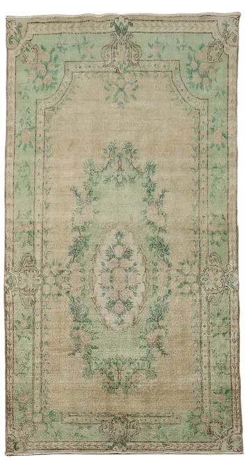 Vintage Distressed Anatolian Turkish Wool Rug 5x10